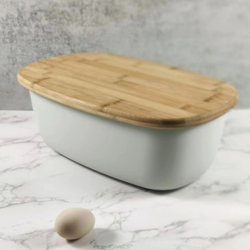 Bread box with bamboo lid图2