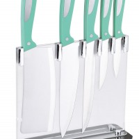 6pcs hot selling kitchen knife set with acrylic stand with chopper