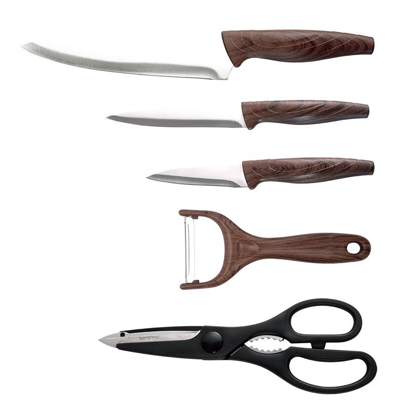 6pcs hot selling kitchen knife set with bamboo cutting board图2