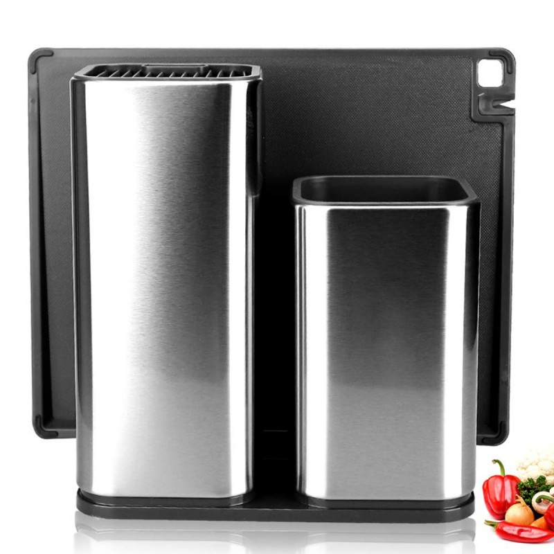 10 piece Kitchen knives set with cutting board and utensil holder set图2