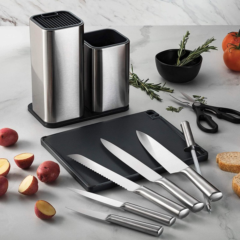 10 piece Kitchen knives set with cutting board and utensil holder set图3