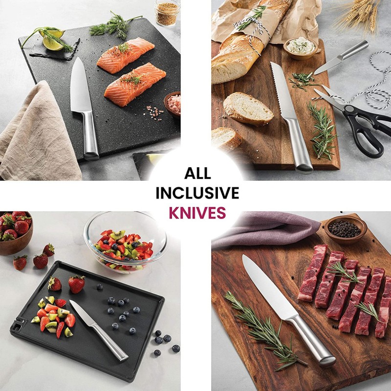 10 piece Kitchen knives set with cutting board and utensil holder set图5
