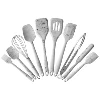 10 pieces marble pattern silicone kitchen utensil set