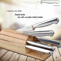 7pcs steak knife set with wood stand