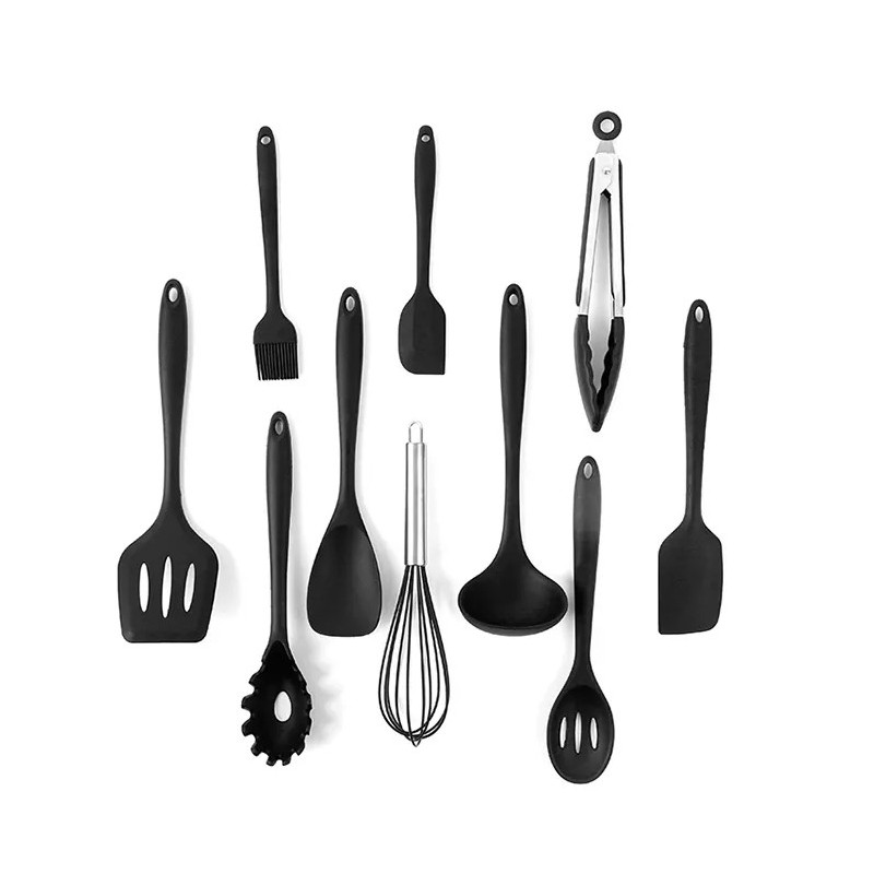 Hot Sale Amazon 10 Piece Silicone Kitchen Accessories Tool Kitchen Utensils Non-stick Cookware Spagh图6