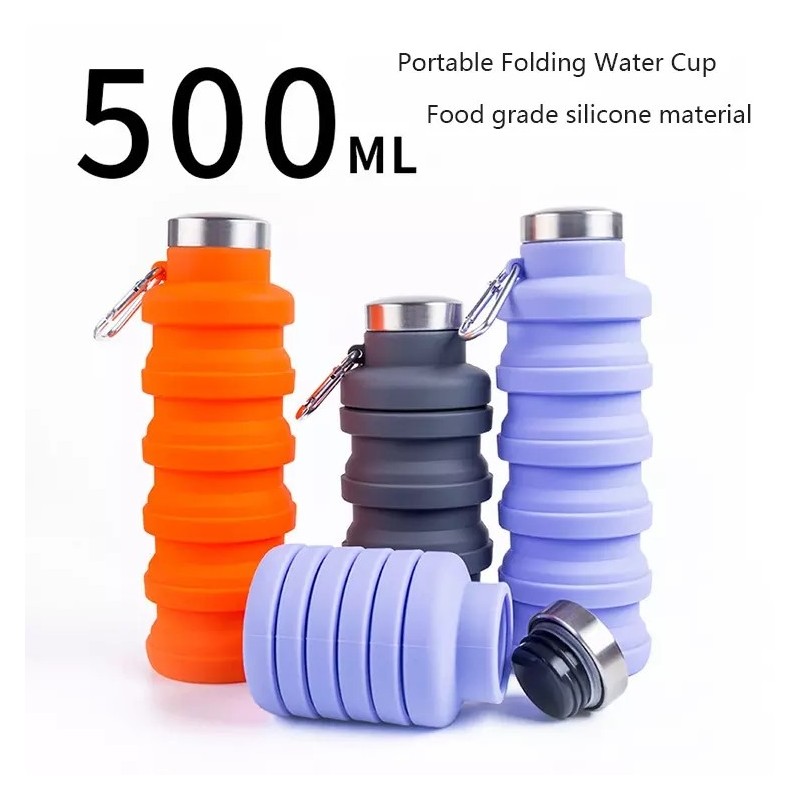 Outdoor Sports Water Bottle Portable Silicone Folding Water Cup For Travel图2
