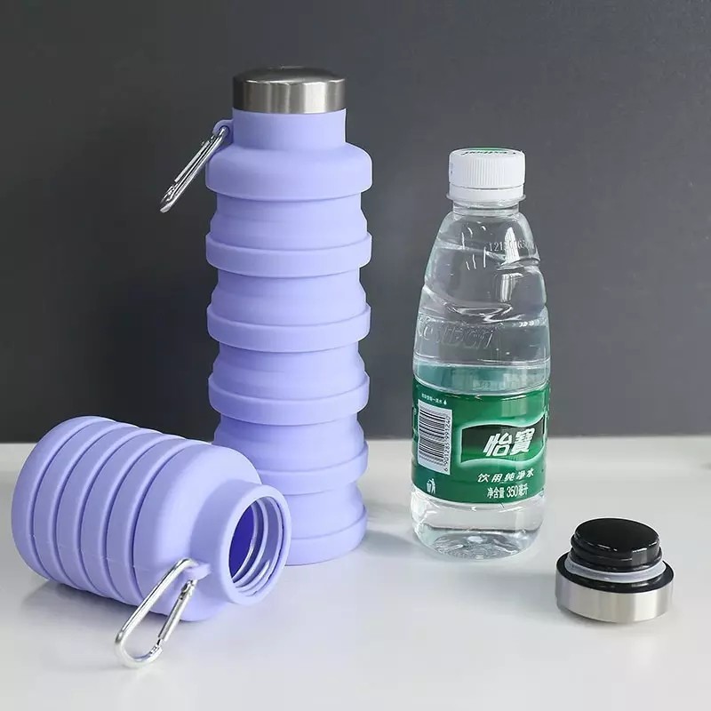 Outdoor Sports Water Bottle Portable Silicone Folding Water Cup For Travel图3