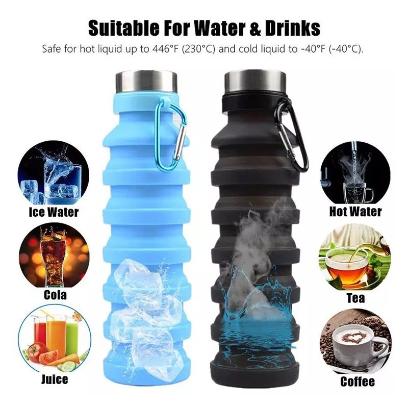 Outdoor Sports Water Bottle Portable Silicone Folding Water Cup For Travel图4