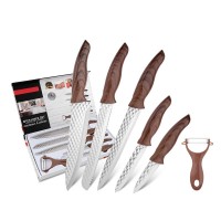 Boda Stainless Steel Knife Set 6PCS Kitchen Knife with Wood Pattern Handle
