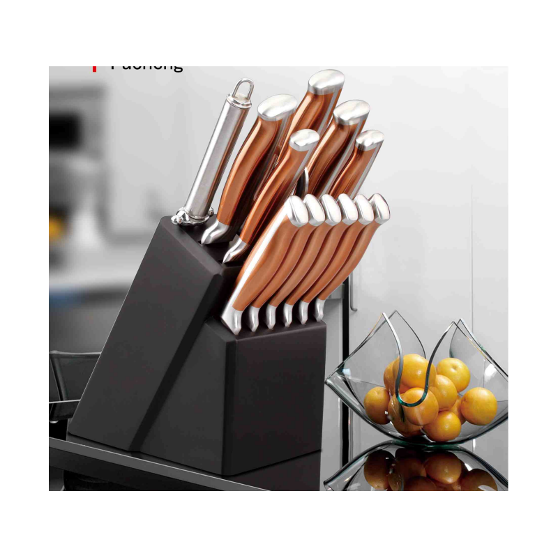 14 pcs knife set with wooden block图2