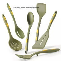 The New Nonstick Cookware Spatula Spoon Handle Hand Silicone Kitchen Cooking Utensils Set