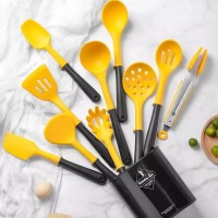 Yellow Silicone Kitchen Utensils Set Best Kitchen Tools,11-piece Silicone Cooking Utensils Kitchen U