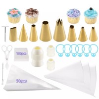 Gold Stainless Steel 173 Pieces Cake Decorating Tips Set Tools Cakes For Baking