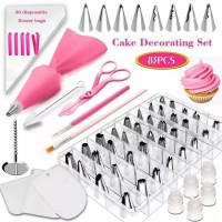 83 Pieces Set 44 Heads Decorated Tip Baking Decoration Tools Frosting Pastry Coloring Kit Cream Shap