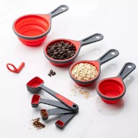 Stackable Silicone Measuring Spoons For Liquid Ingredients And Dry Measuring,Space Saving Cooking Ba