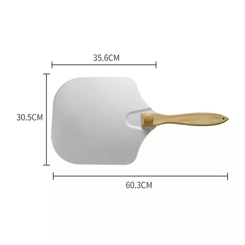 Large Foldable Wood Handle Aluminum Metal Pizza Peel Spatula Pizza Paddle For Baking Homemade Pizza图4