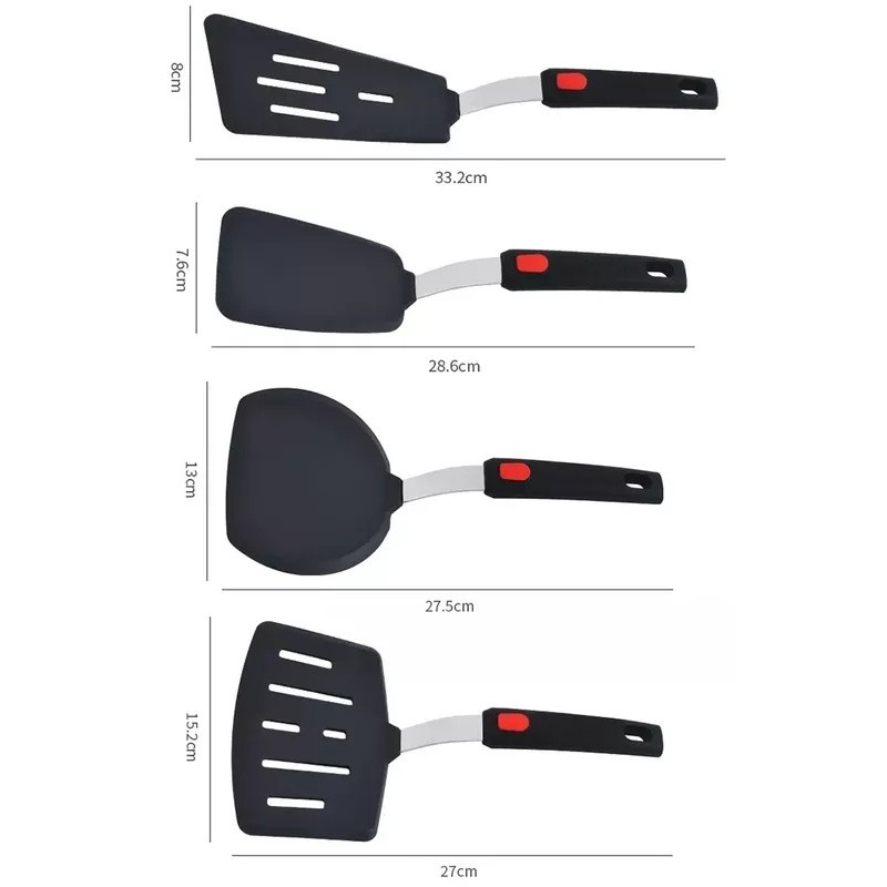 Heat Resistant Non Stick Kitchen Utensils Tools For Cooking And Baking Stretch Silicone Turner Spatu图5