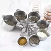 Amazon Hot Sale 7pcs High Quality Stainless Steel 304 Measuring Cup Set For Kitchen And Baking