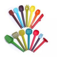 Food Grade New Style Nylon Kitchen Utensil Set Colorful Cooking Tools Straight Handle Combination Ki