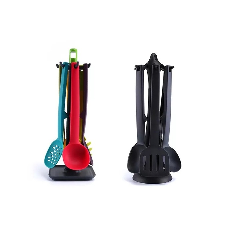 Food Grade New Style Nylon Kitchen Utensil Set Colorful Cooking Tools Straight Handle Combination Ki图3