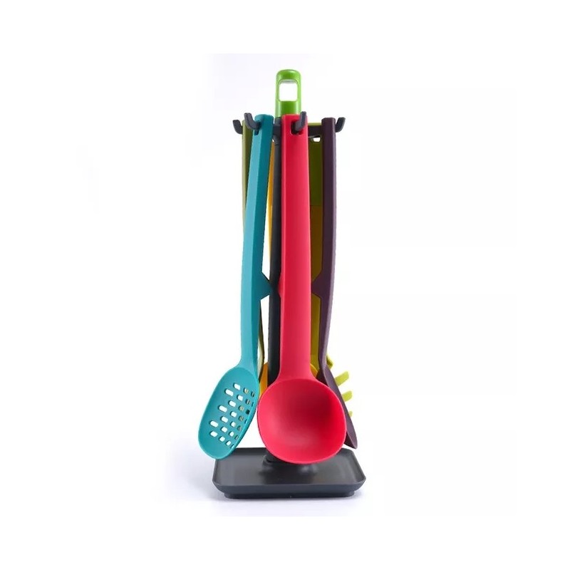Food Grade New Style Nylon Kitchen Utensil Set Colorful Cooking Tools Straight Handle Combination Ki图6