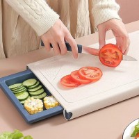 Multifunctional Wheat Strawer Fiber Cutting Boards With Knifes Set Tray Knife Sharpener Garlic Grind