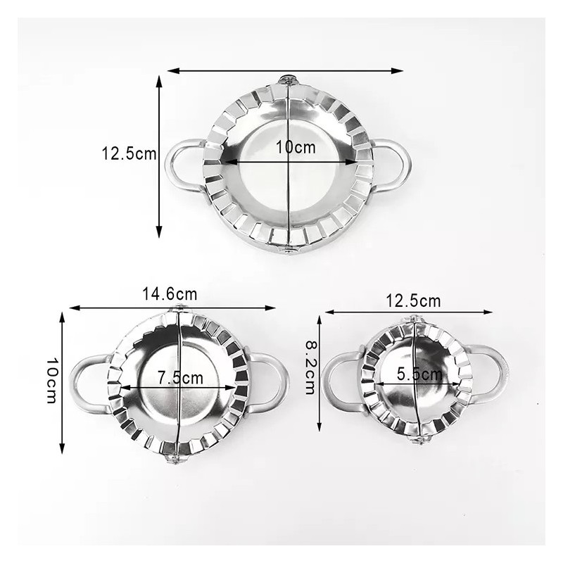 Pastry Tools Dumpling Mould & Dough Press,3pcs Stainless Steel Dumpling Maker图6