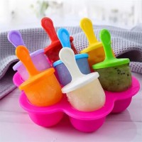7 Holes Baby Food Freezer Tray Snack Tray Silicone Egg Bites Molds Durable Ice Cream Mold
