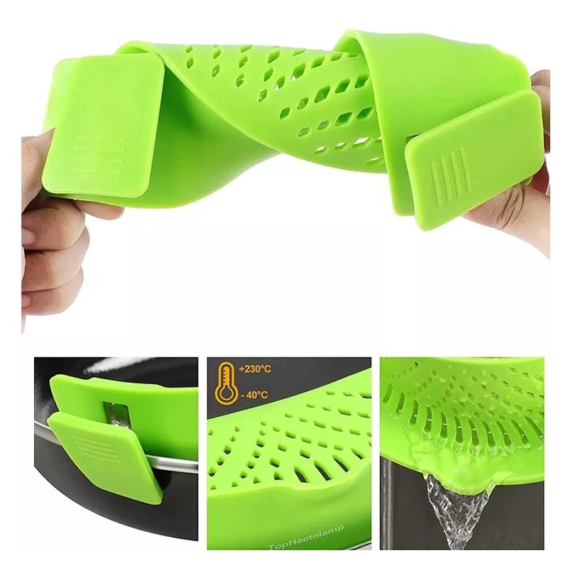 Amazon hot sale Fits all Pots and Bowls Dishwasher Safe Colander Silicone Clip On Strainers With 2 C图6