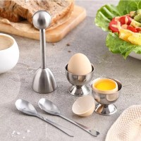 Egg Opener Topper Cutter Soft Boiled Shell Removal Egg Cup Holder Tools Stainless Steel Kitchen Gadg