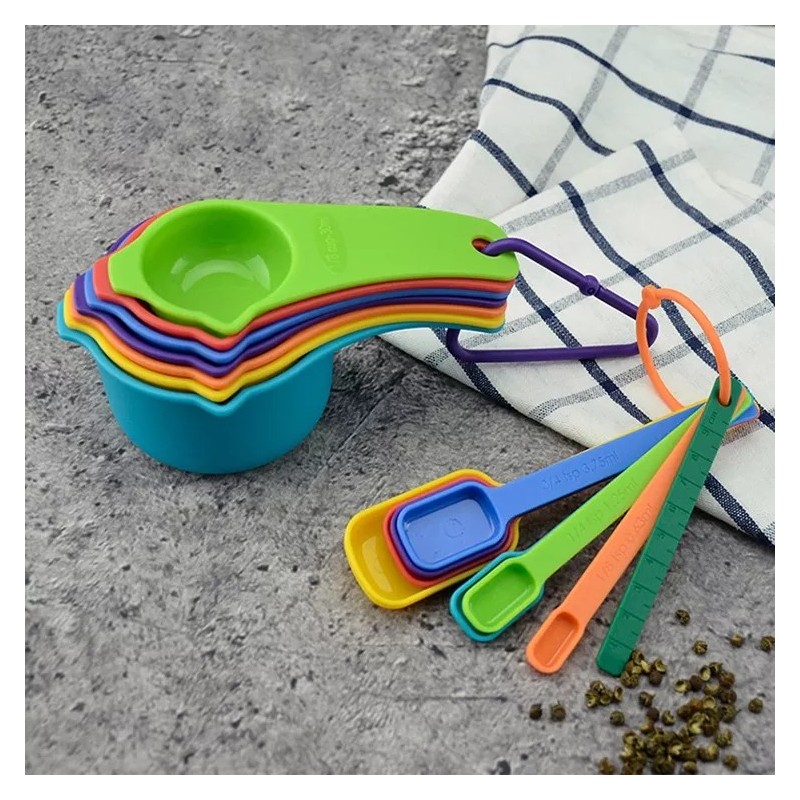 15 Pcs Plastic Measuring Cups and Spoons Set for Cooking & Baking Spice Kitchen Measuring Tools图2