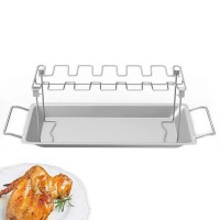 Quality stainless steel chicken drumstick grill with folding vertical grill and washable drip pan