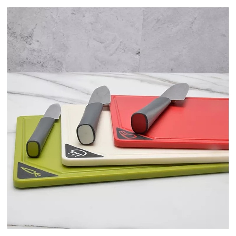 Plastic multifunction large plastic bulk cutting index chopping board set of 3 with knife holder sto图2