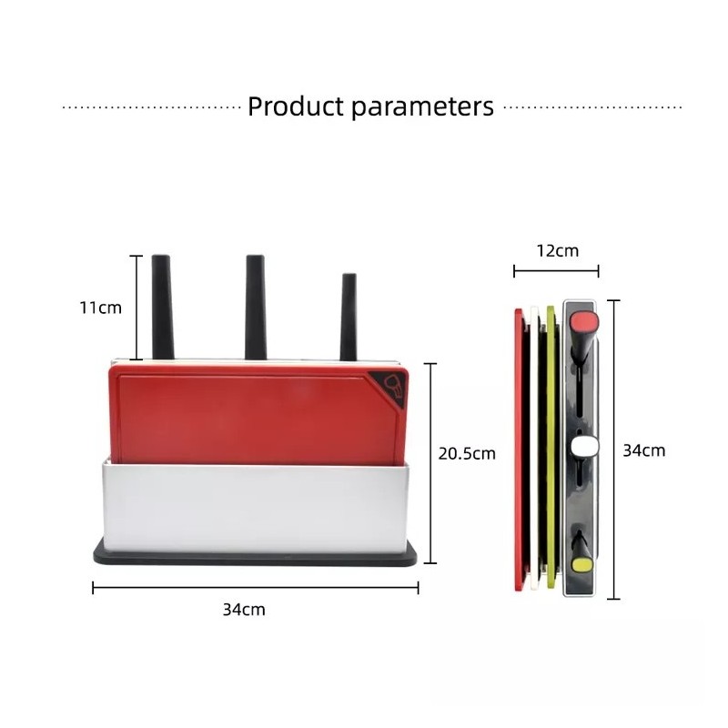 Plastic multifunction large plastic bulk cutting index chopping board set of 3 with knife holder sto图5