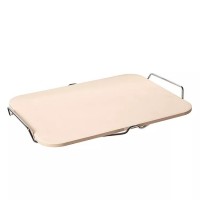 New Arrival Rectangular Ceramic Pizza Oven Stone Thermal Pizza Stone With Detachable Serving Rack Fo