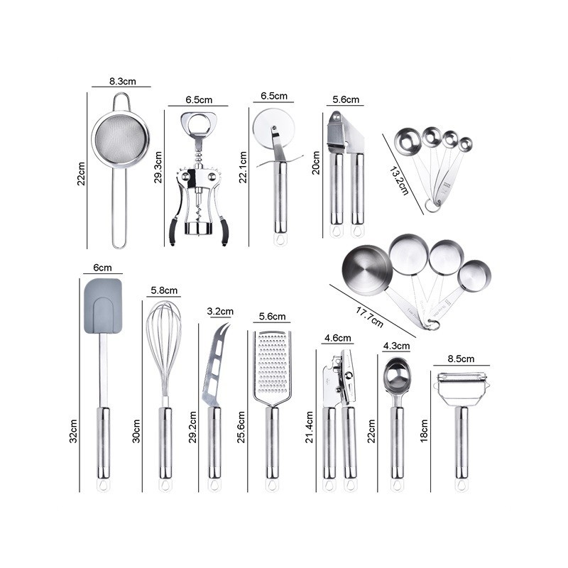 Premium Cooking Utensils Set Stainless Steel Utensils Set Kitchen Gadgets Kitchen Tool Set图7