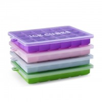 IN STOCK Ice Cube Tray Silicone Square Ice Trays Easy Release Stackable Ice Cube Mold