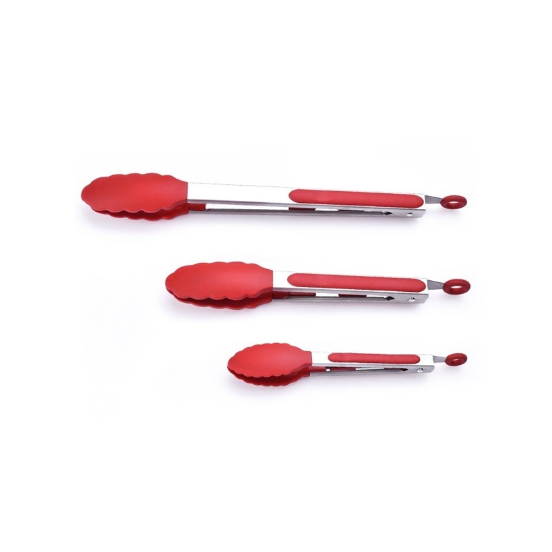 IN STOCK Premium Stainless Steel Locking Kitchen Tongs with Silicon Tips图2