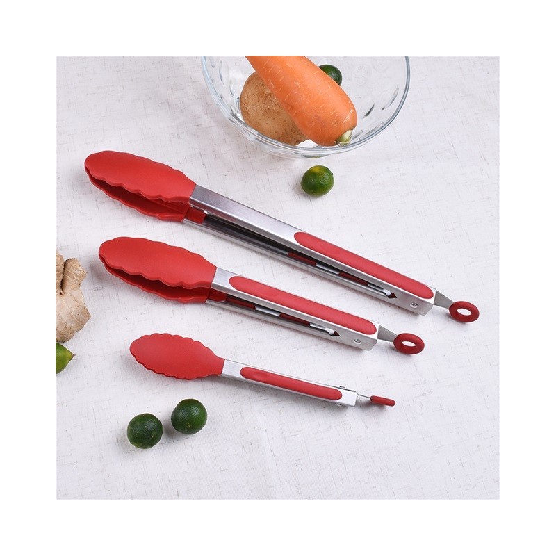 IN STOCK Premium Stainless Steel Locking Kitchen Tongs with Silicon Tips图4