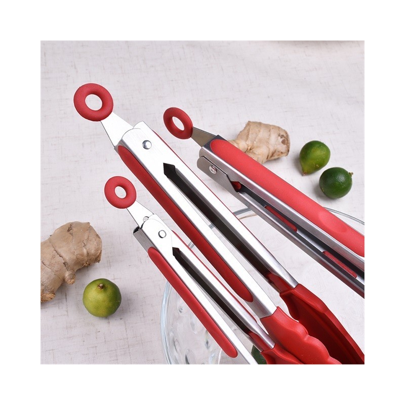 IN STOCK Premium Stainless Steel Locking Kitchen Tongs with Silicon Tips图5