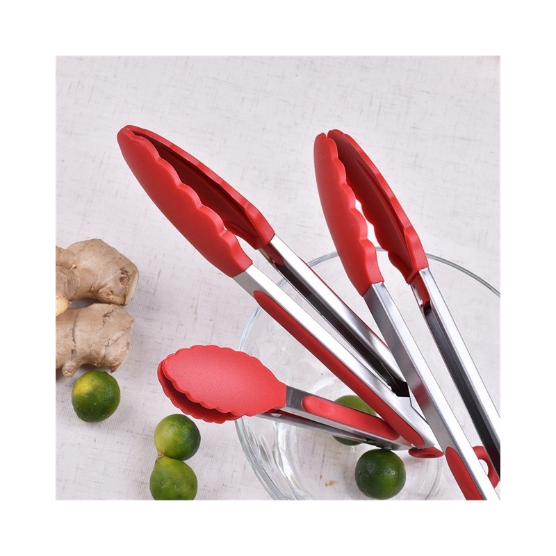 IN STOCK Premium Stainless Steel Locking Kitchen Tongs with Silicon Tips图6