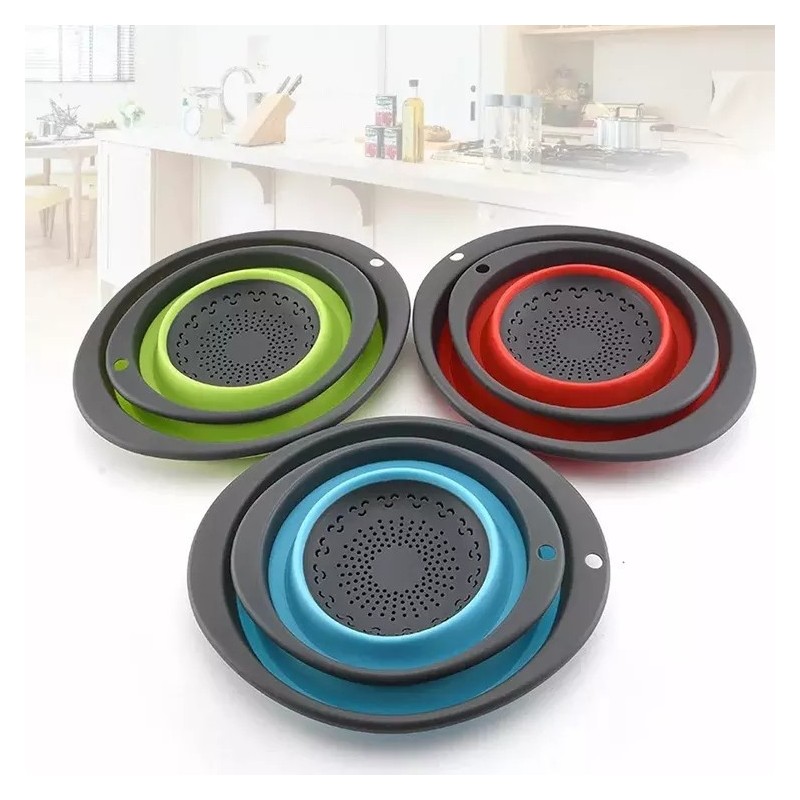 Folding Food Grade Fruit Vegetables Washing Bowl Silicone Food Strainer Silicone Colander图7