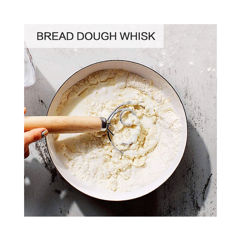 13 Inch Stainless Steel Sourdough Bread Whisk Small Whisk Danish Dough Whisk Large Of Bread Making T图2