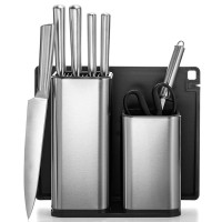 Multi-function Countertop Storage Kitchen Universal Stainless Steel Knife Holder And Utensil Holder 