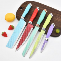 5 pcs knife set with non-stick coating blade