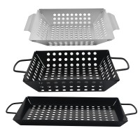 Non-stick carbon steel outdoor barbecue plate square barbecue leaking mesh plate with hole barbecue