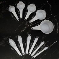Jianhong Measuring Cups and Spoons Set of 11 Pieces，Nesting Measure Cups for Dry and Liquid