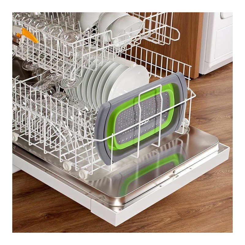 Kitchen Silicone Collapsible Vegetable Tools Strainer Plastic Colander with Extendable Handles图2