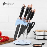 7 Piece Black Coating Knife Sets Stainless Steel Kitchen Knives Setsr