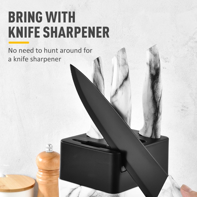 7 in 1 quality kitchen knives wholesale stainless steel kitchen knife set with plastic knife block图6